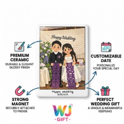 Custom wedding ceramic magnets